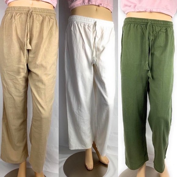 Women’s Cotton Pants Khaki Color - Picture 4 of 6